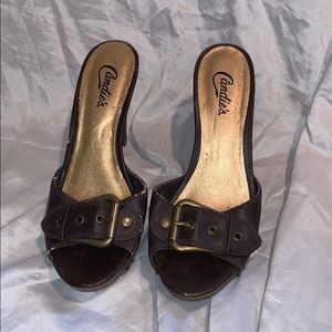 Lovingly worn Candies slide mules